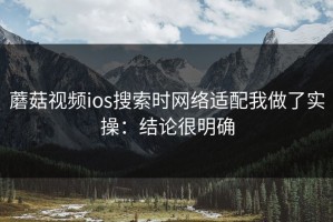 蘑菇视频ios搜索时网络适配我做了实操：结论很明确