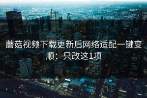 蘑菇视频下载更新后网络适配一键变顺：只改这1项