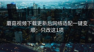 蘑菇视频下载更新后网络适配一键变顺：只改这1项