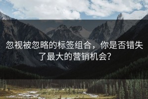 忽视被忽略的标签组合，你是否错失了最大的营销机会？
