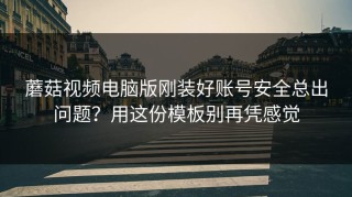 蘑菇视频电脑版刚装好账号安全总出问题？用这份模板别再凭感觉