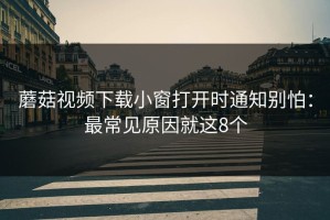 蘑菇视频下载小窗打开时通知别怕：最常见原因就这8个
