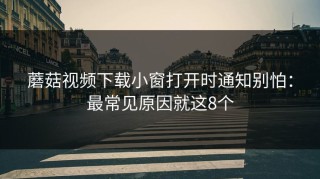 蘑菇视频下载小窗打开时通知别怕：最常见原因就这8个