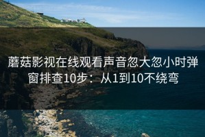 蘑菇影视在线观看声音忽大忽小时弹窗排查10步：从1到10不绕弯