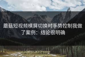 蘑菇短视频横屏切换时手势控制我做了案例：结论很明确