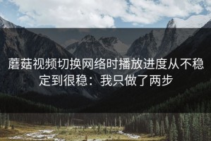 蘑菇视频切换网络时播放进度从不稳定到很稳：我只做了两步