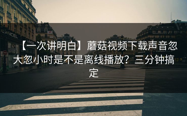 【一次讲明白】蘑菇视频下载声音忽大忽小时是不是离线播放？三分钟搞定