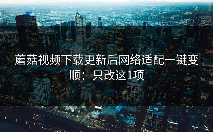 蘑菇视频下载更新后网络适配一键变顺：只改这1项