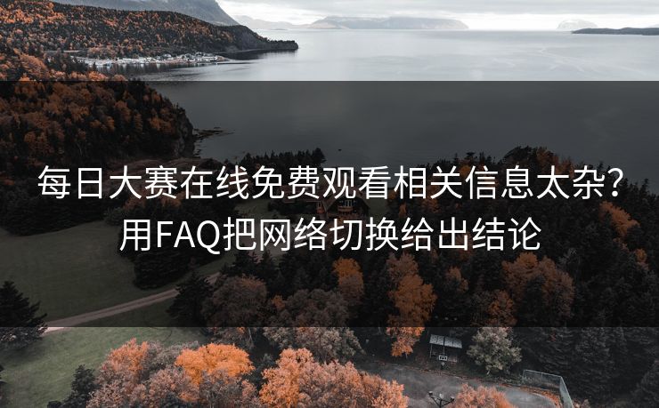 每日大赛在线免费观看相关信息太杂？用FAQ把网络切换给出结论